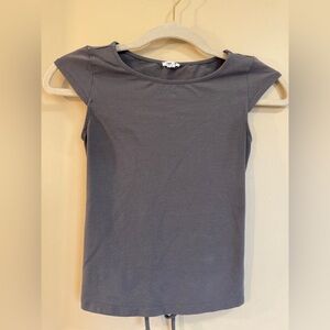 Garage 2000s Charcoal Cap Sleeve Top Open Back